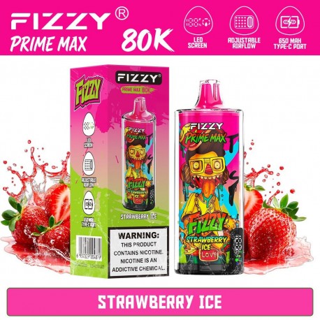 Fizzy Prime Max 80K Strawberry Ice | Vaper Desechable - 2% Nicotina (+18)