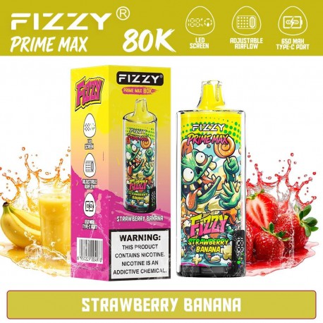 Fizzy Prime Max 80K Strawberry Banana | Vaper Desechable - 2% Nicotina (+18)