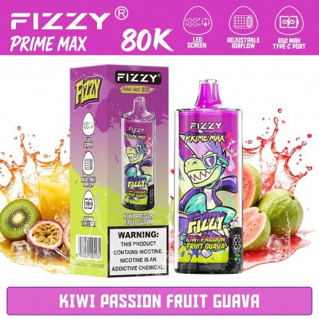 Fizzy Prime Max 80K Kiwi Passion Fruit Guava | Vaper Desechable - 2% Nicotina (+18)